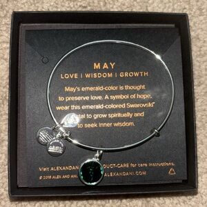 Alex and Ami silver May birthstone bracelet